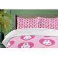 thumbnail image 4 of Ambesonne Cartoon Duvet Cover Sets, Little Bunnies Cartoon Like, 2-Queen, Pink White, 4 of 7
