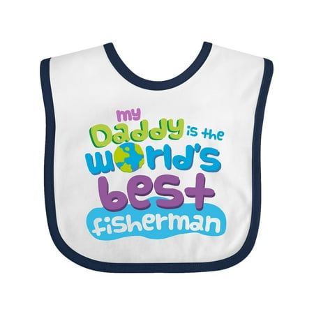 

Inktastic Fishing Worlds Best Fisherman Daddy Gift Baby Boy or Baby Girl Bib