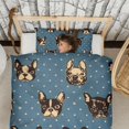 thumbnail image 3 of French Bulldogs Blue Duvet Cover and Pillowcase Set for Single Bedding, Bedroom Accessories for Kids Teens, 3 of 5