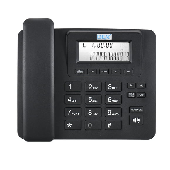 Bisofice Corded Phone Desk Landline Telephone Support One Touch Memory Button/Flash/Last Number Speed Dial 8-Ring