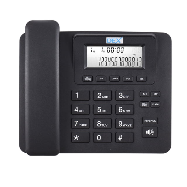 Bisofice Corded Phone Desk Landline Telephone Support One Touch Memory Button/Flash/Last Number Speed Dial 8-Ring Melody High Quality Sound Real-time Date for Elderly Seniors Home Office Business