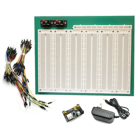 Tektrum Externally Powered Solderless 4660 Tie-Points Experiment Plug-In Breadboard Kit with Jumper Wires, Power Module, Wall Adaptor For Proto-Typing Circuit/Arduino/Raspberry Pi