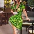 thumbnail image 3 of Naloa Cactus And Succulents Print Womens Summer A-Line Dress with Pockets,Short Sleeve Dresses,Flowy Beach Swing Dress for Vacation Travel, 3 of 6