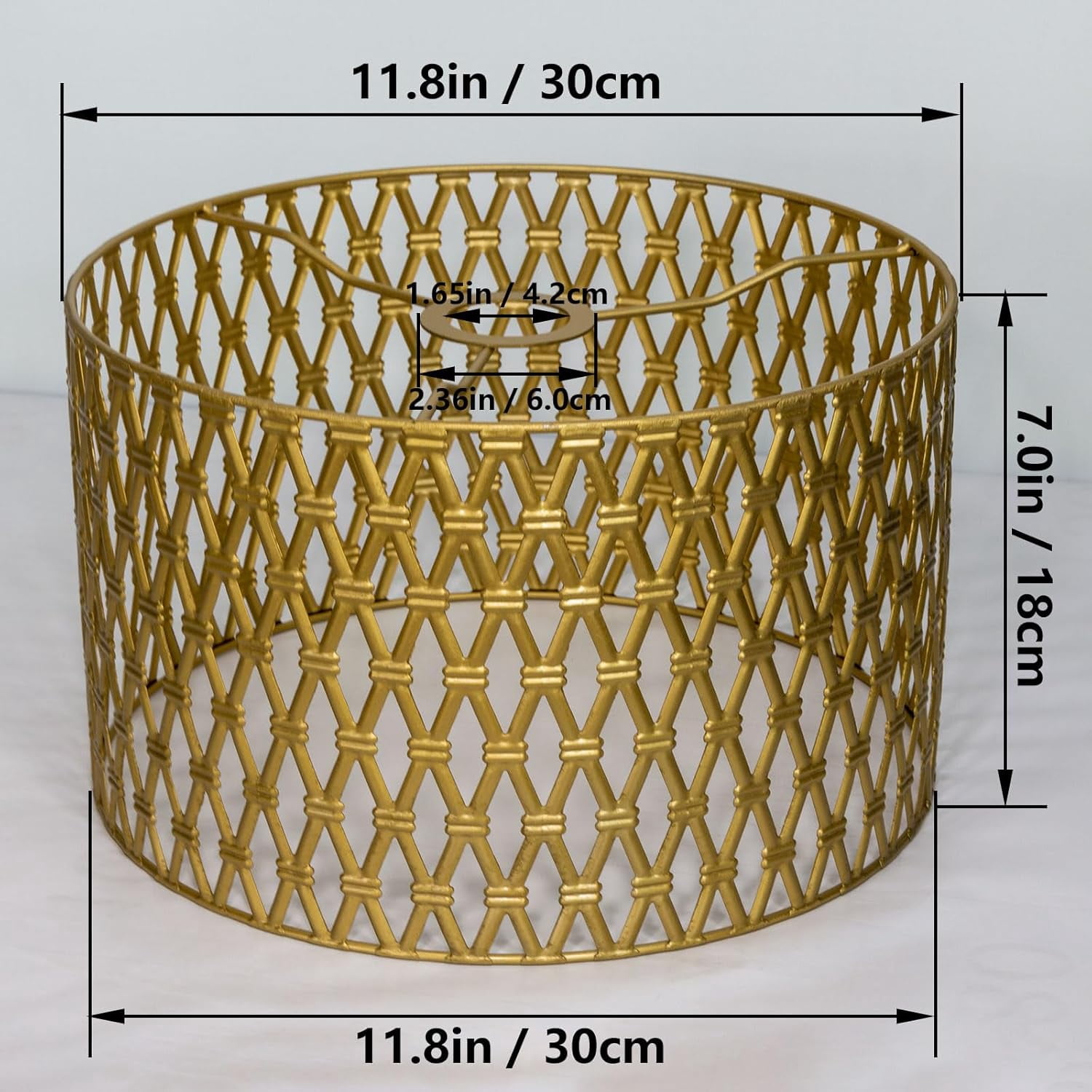 Gold Hollow-out Drum Lamp Shades