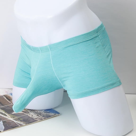 Yaoyar Mens Ultra Sheer Summer Boxer Briefs Transparent Underwear with Lightweight Comfort Fabric Underwear,Light Blue,XL