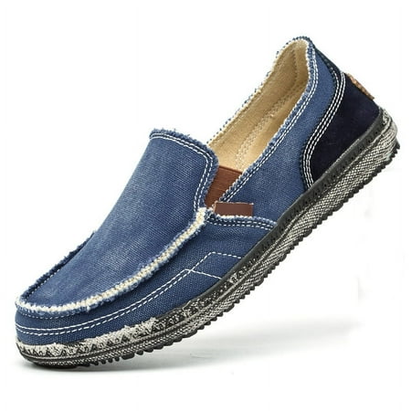 Men s Denim Comfortable Casual Loafers -Slip On Flat Shoes