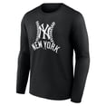 thumbnail image 2 of Men's Black New York Yankees Fastball Long Sleeve T-Shirt, 2 of 3
