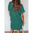 thumbnail image 4 of Lucoss Robe T-Shirt Mini à Manches Courtes Col Rond Décontractée d'Été pour Femmes, S-2TG, 4 of 5