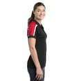 thumbnail image 3 of SPORT-TEK Ladies Tricolor Shoulder Micropique Sport-Wick Polo. LST658 Black/True Red/White 3XL, 3 of 5