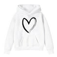 thumbnail image 3 of Kiijoy Little Girl's Graphic Hoodie Heart Print Oversized Hooded Sweatshirt, Sizes 6-7, 3 of 3