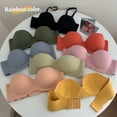 thumbnail image 4 of Gymayou Women Wireless Push Up Bra Comfort Lift Support Bralette Wavy Edge Adjustable Strap Seamless Bras Dark Green A, 4 of 4