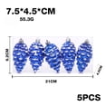 thumbnail image 3 of Christmas Tree Faux Pinecone Ornaments Set of 5, Glitter Hanging Faux Pine Cone Ornaments for for Xmas Tree Decor, 3 of 7
