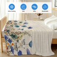 thumbnail image 4 of Blue Teal Spring Floral Cooling Blanket,Lightweight Summer Throw Blanket with Double Sided Cold Effect,Watercolor Botanical Summer Flowers Picnic Blankets Bed Sheet for Hot Sleepers 50"x60", 4 of 8