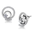 thumbnail image 1 of Alamode DA069 Boucles d'Oreilles en Acier Inoxydable Poli avec AAA Grade CZ en Clair, 1 of 1