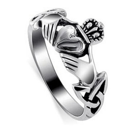 Gem Avenue Heart Shape 925 Sterling Silver Irish Celtic Knot Claddagh