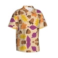 thumbnail image 2 of Bixox Men's Hawaiian Shirts Men's Acorn Autumn Fall Leaf Leaves Print Short-Sleeve Shirt-X-Large, 2 of 8