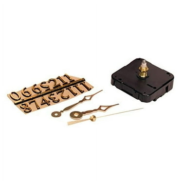 Walnut Hollow Quartz Clock Movement with Hands & Numerals for 3/4" Thick Surfaces, Battery Operated