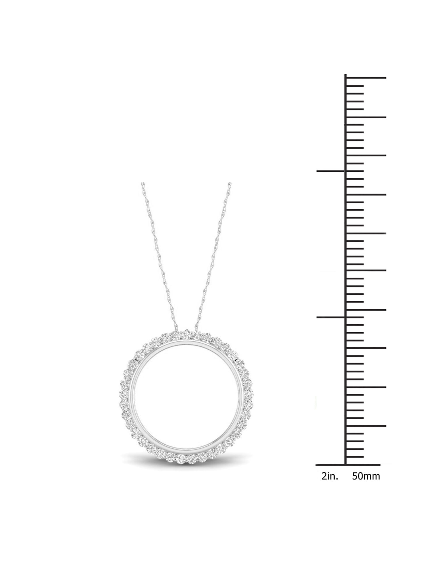 1/4Ct TDW Diamond 10K White Gold Circle Necklace (I-J, I2