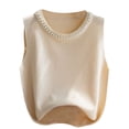 thumbnail image 1 of DXOUPM Camisole pour Femmes Tricotée Sans Manches Polyvalente Confortable Veste Chandail, 1 of 3