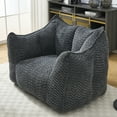 thumbnail image 2 of Newest Bean Bags Chairs for Adults, Large Comfy Corduroy Beanbag Couch with Armrests Shell-Shaped Lazy Floor Sofa for Living Room, Bedroom, Gaming, Reading, Grey, 2 of 10