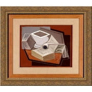 The Open Book 24x20 Gold Ornate Wood Framed Canvas Art by Juan Gris