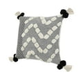 thumbnail image 5 of LR Home Ox Bay Hand-stitched Gray/White Geometric All-Natural Cotton Pillow Cover, 5 of 8