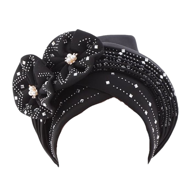 Sonducket Gorros de flores brillantes con diamantes de imitación para mujer Sombreros Negro Sonducket AP012508-02