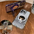 thumbnail image 4 of Magnetic Kickstand Glitter Case for iPhone 16e,[Compatible with Magsafe] Luxury Bling Sparkly Rhinestones with Camera Protector & Makeup Mirror Women Girls Case for iPhone 16e 6.1" 2025, Pink, 4 of 9