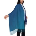 thumbnail image 4 of Fotbe teal blue Print Womens Fall Winter Scarf Tassel Soft Warm Blanket Scarves Womens Shawl Wraps, 4 of 8