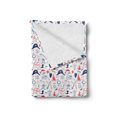 thumbnail image 2 of Pirates Soft Flannel Fleece Blanket, Hand Drawn Style Criminal Sea Adventurer Pattern Nautical Sailor Theme, Cozy Plush for Indoor and Outdoor Use, 50" x 70", Scarlet Navy Blue White, by Ambesonne, 2 of 5