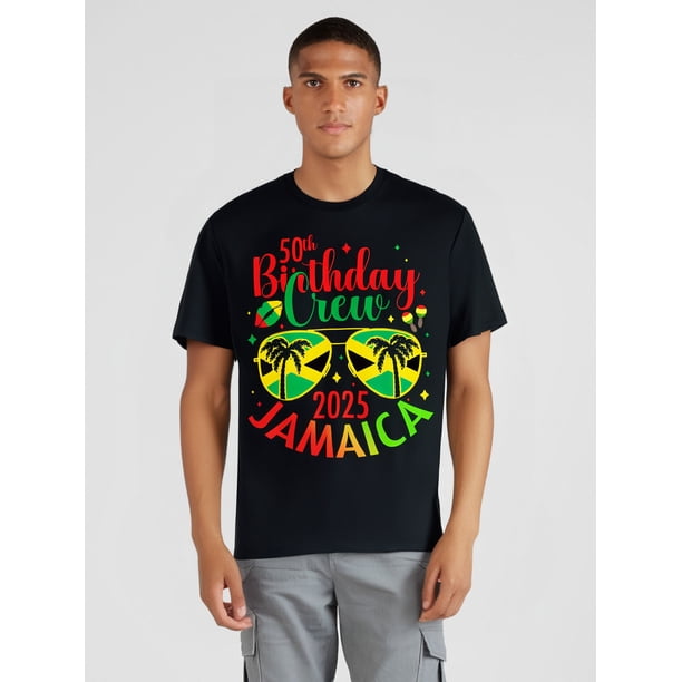 50th Years Old Birthday Crew Jamaica Trip 2025 Party Match T-Shirt Tee For Adult, Men, Women, Teen, Teenager, Adolescent,Youth