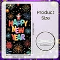 thumbnail image 2 of Colorful Letters Happy New Year Banner Santa Claus Design New Year Display Firework Pattern Festive Holiday Backdrop for New Year Party Christmas Celebration Indoor Decoration, 2 of 9