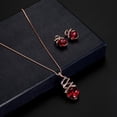 thumbnail image 4 of Bluelans Jewelry Set,1 Set Women Necklace Geometric Cubic Zirconia Twisting Elegant Red Square Rhinestone Inlaid Stud Earrings Kit Fashion Jewelry, 4 of 6