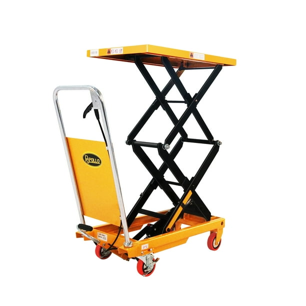 APOLLOLIFT Platform Hand Hydraulic Lift Table Cart with Wheels Double