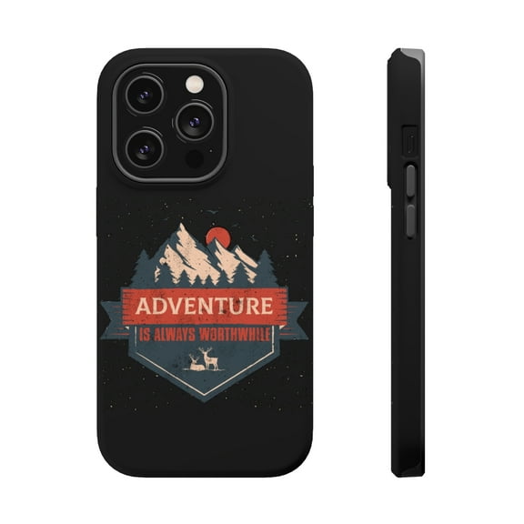 DistinctInk Tough Case for Apple iPhone 15 PRO (6.1" Screen), Compatible with MagSafe Charging - Adventure Always Worthwhile