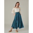 thumbnail image 5 of Maxi Skirts for Women High Waist Renaissance Skirt Long Skirt with Pockets Lake Blue M, 5 of 7