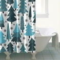 thumbnail image 5 of Rideau de Douche pour Salle de Bain Forêt de Noël Rustique Ferme Arbre Triangle Rideaux de Douche Imperméables Frais Crochets Inclus, 72x72 Pouces, 5 of 5