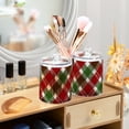 thumbnail image 6 of Christmas Green Red Plaids Knitted Texture Translucent Plastic Cans Storage Canisters with Lid Set of 4, 6 of 7