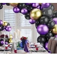 thumbnail image 4 of Metallic Purple Black Balloons Garland Arch Kit-143Pcs for Baby Shower, Birthday, Graduation, Engagement, Anniversary with Black & Gold Accents, 4 of 14