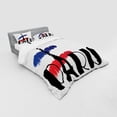 thumbnail image 3 of Ambesonne Hipster Bedding Set 3 Pcs, Paris Eiffel Tower Image, Twin, Black Navy Blue Red, 3 of 3