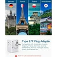 thumbnail image 2 of WH 2 Pack Germany France Travel Plug Adapter with 3 Outlets 3 USB Charging Ports(1 USB C), Type E/F International Power Adapter, Travel Essentials US to Europe France Germany South Korea Netherlands, 2 of 13