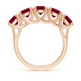 thumbnail image 2 of ANGARA Natural Half Eternity Five Stone 3.75 ct Ruby Wedding Band in 14K Rose Gold for Women (Size-5.5mm) | July Birthstone, Birthday, Anniversary, Jewelry Gift for Women | Natural Ruby Ring, 2 of 10