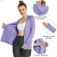 thumbnail image 5 of BALEAF Women's UV SPF UPF 50+ Long Sleeve Sun Shirts Zip Hooded Jackets Quick Dry Athletic Outdoor Hiking Purple XXXL, 5 of 6