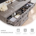 thumbnail image 3 of ACCOHOHO Farmhouse 9 Drawers Dresser, Rustic Wood Dresser Chest of Drawers for Bedroom，TV Stand with Large Drawers for Living Room，Grey, 3 of 5