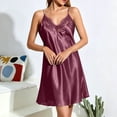 thumbnail image 2 of Taqqpue Silk Nightgowns for Women V Neck Night Gown Sleeveless Sleep Dress Racerback Chemise Cooling Sleepwear, 2 of 6