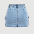 thumbnail image 6 of DAETIROS Blue Girls Denim Cargo Mini Skirt 100% Cotton Stretch Teen Size 12-16 | Denim Skirt with Pockets for Teenagers | Casual School Skirt for Girls,Size 15-16 T, 6 of 6