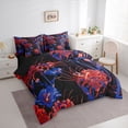 thumbnail image 3 of Castle Fairy Teens Chic Red Flower Bedding Comforter Set 7pcs,Japanese Style Queen Bedding Sets Super Cozy,Blue Red Queen Sheet Sets,Ultra Soft Home Decor,Reversible, 3 of 8
