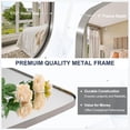 thumbnail image 4 of ANDY STAR Brushed Nickel Bathroom Mirror, Large 24x40’’ Brushed Nickel Metal Framed Oblong Wall Mirror, Modern Nickel Oval Vanity Mirror, 4 of 9