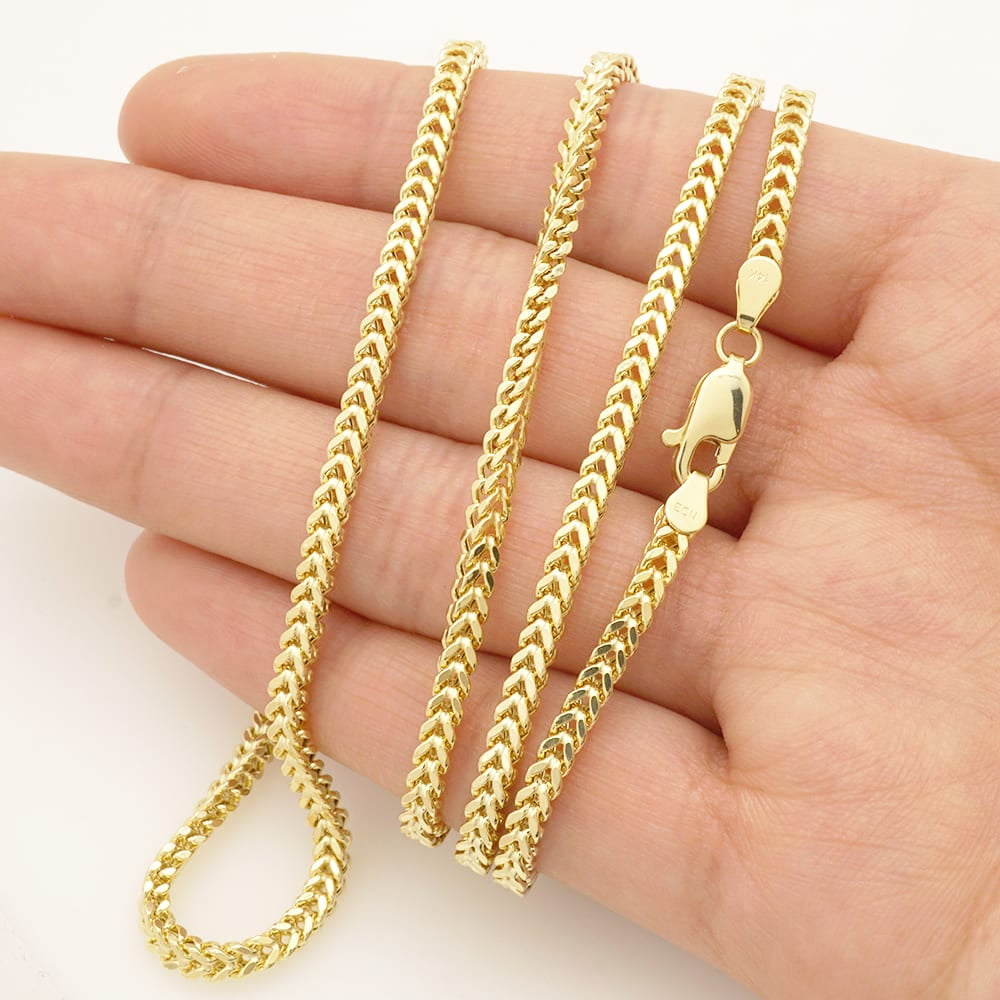 14K Real Yellow Gold High Polish 2mm Franco Link Chain Necklace 18 Walmart