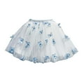 thumbnail image 3 of CUZIBR Girls Lace Tutu Skirt Solid Color Butterflies Pattern Ruffled Stylish Elegant Carnival Celebration Party Performance Ballet Dancewear,Blue,2-3 Years, 3 of 6